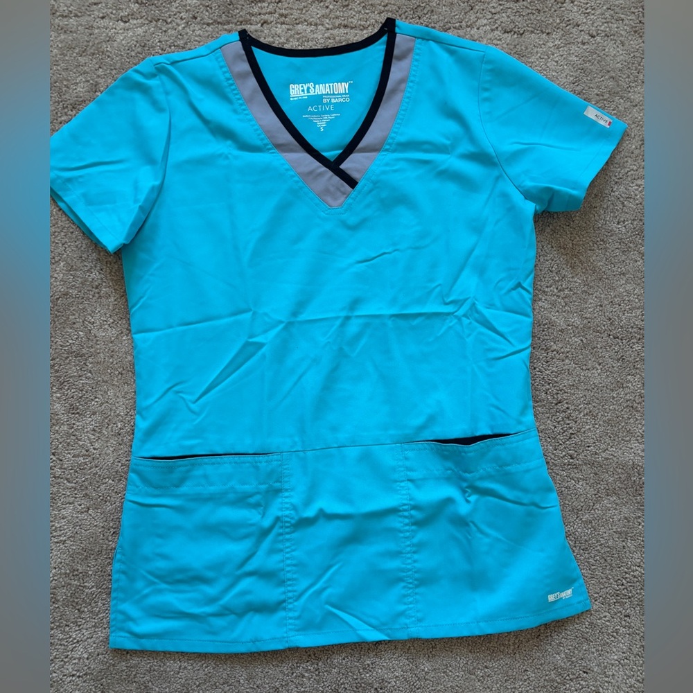 Grey’s Anatomy Blue V-Neck Scrub Top